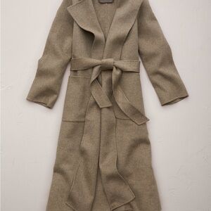 AE77 Premium Wool-Blend Wrap Coat